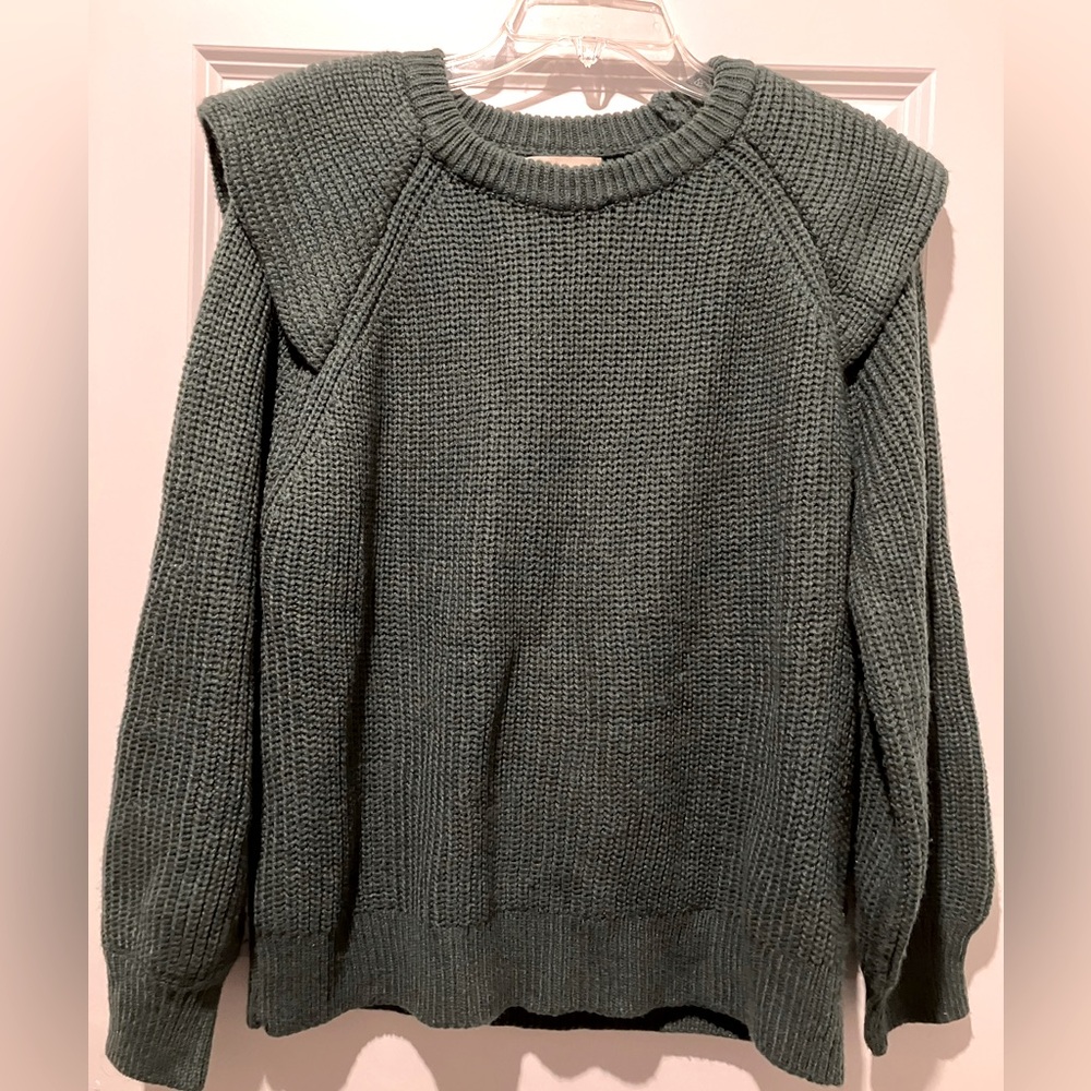 Listicle Green Knit Crew Neck Sweater